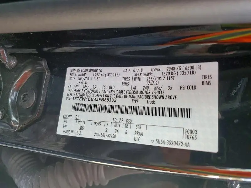 2018 FORD F150 SUPERCREW  