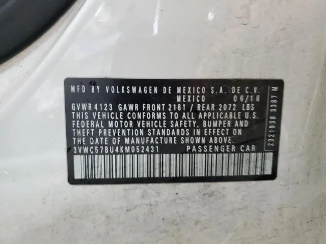 2019 VOLKSWAGEN JETTA S