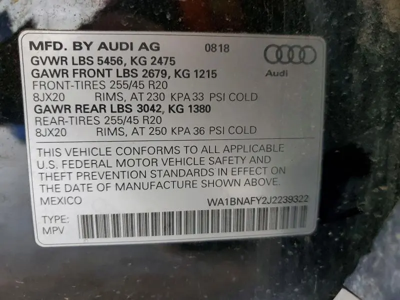 2018 AUDI Q5 PREMIUM PLUS  