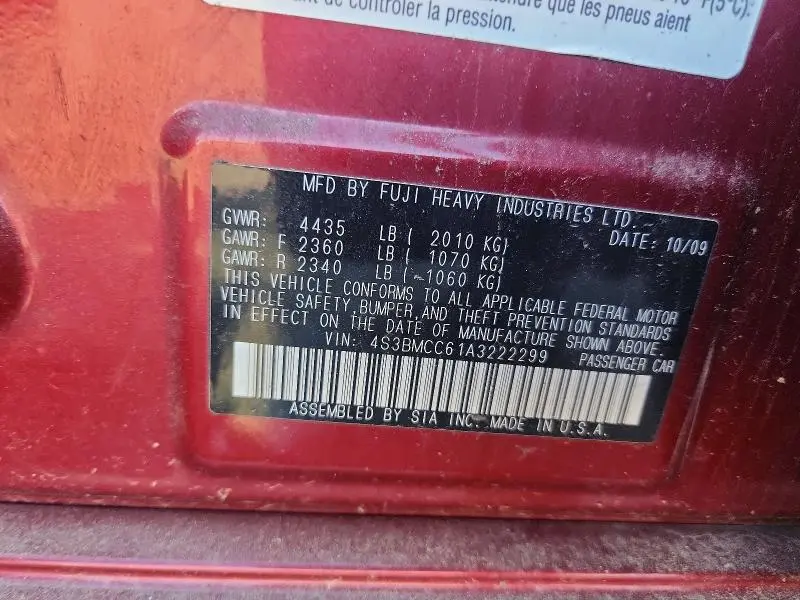 2010 SUBARU LEGACY 2.5I PREMIUM  