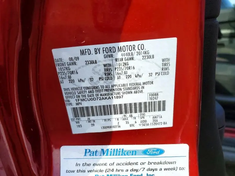 2010 FORD ESCAPE XLT  