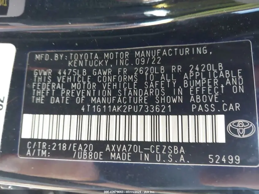 2023 TOYOTA CAMRY SE