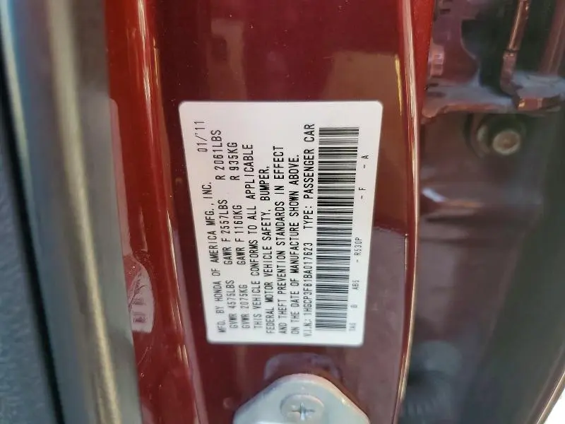 2011 HONDA ACCORD EXL  