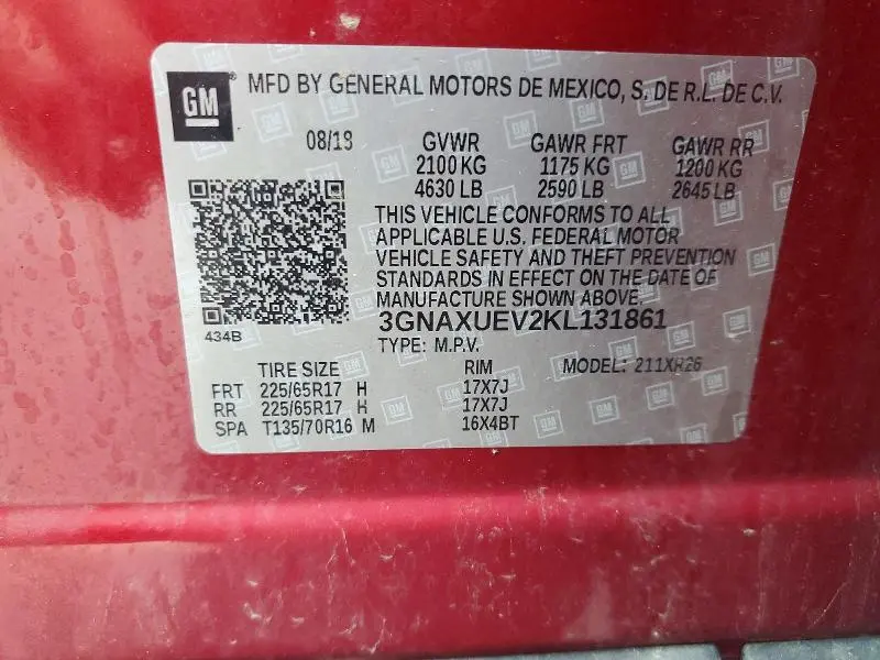 2019 CHEVROLET EQUINOX LT  