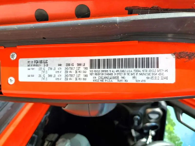 2018 JEEP WRANGLER SPORT  