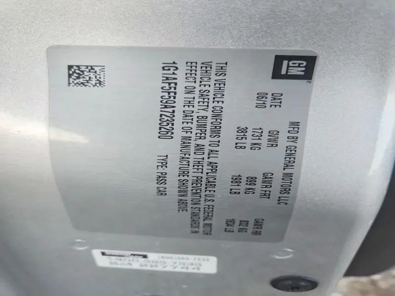 2010 CHEVROLET COBALT 2LT  