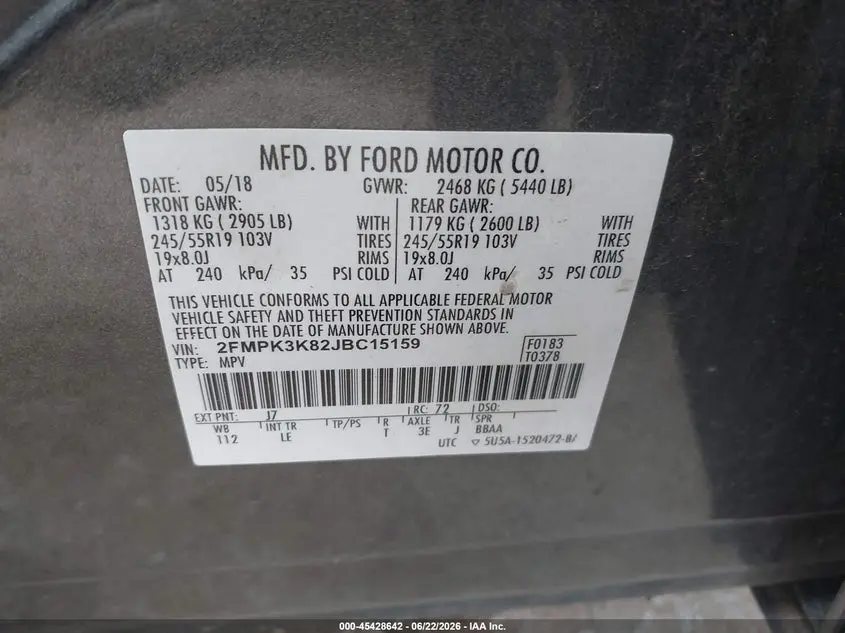 2018 FORD EDGE TITANIUM