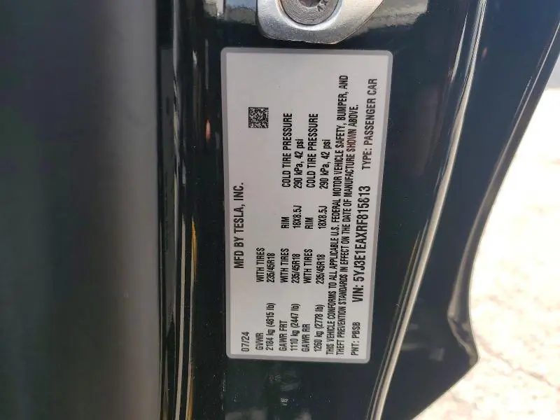 2024 TESLA MODEL 3   
