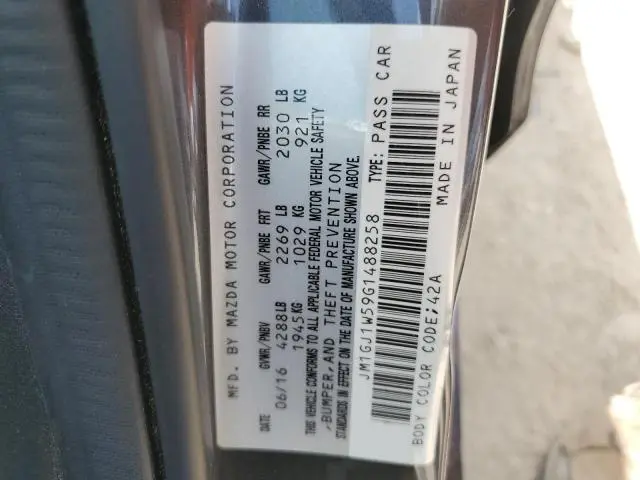 2016 MAZDA 6 GRAND TOURING  