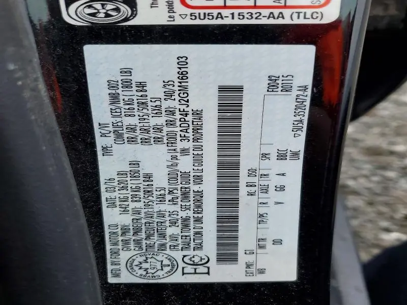 2016 FORD FIESTA TITANIUM  