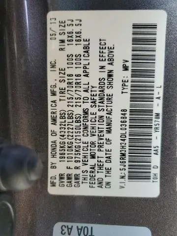 2013 HONDA CR-V LX  