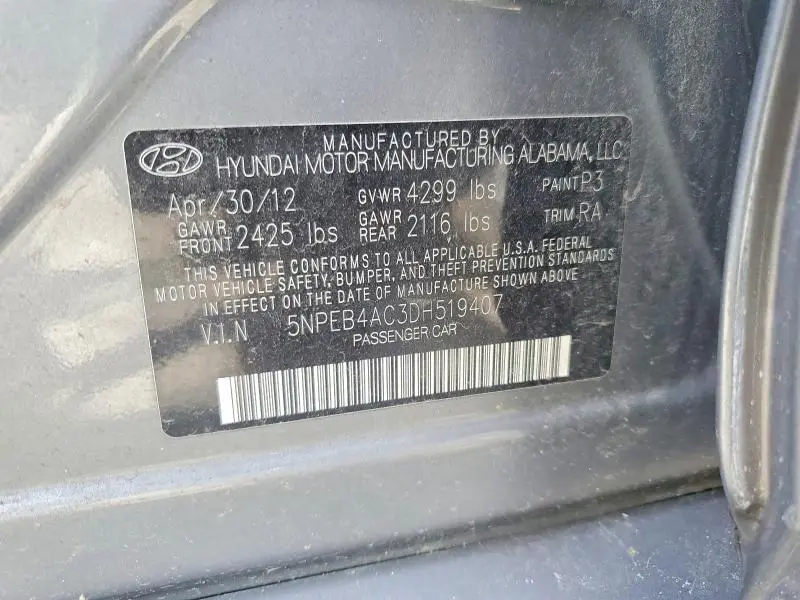 2013 HYUNDAI SONATA GLS  