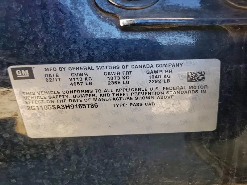 2017 CHEVROLET IMPALA LT  