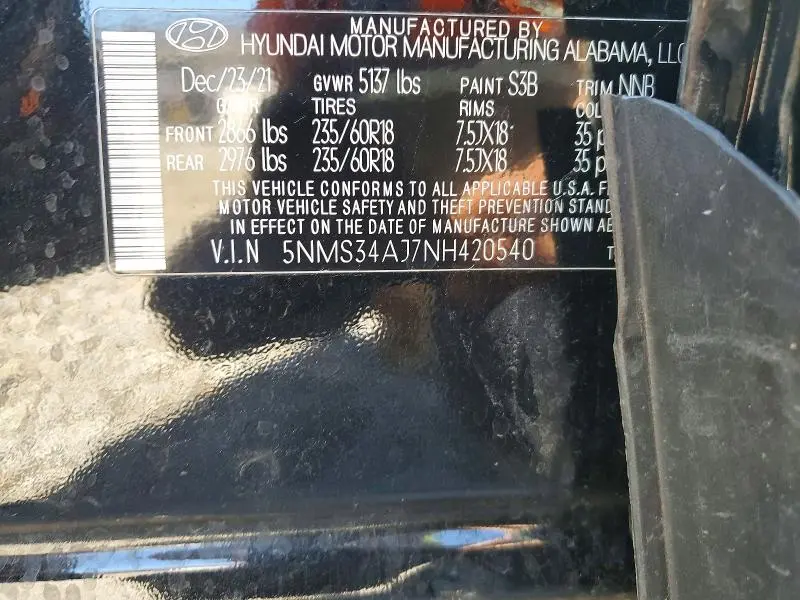 2022 HYUNDAI SANTA FE SEL  