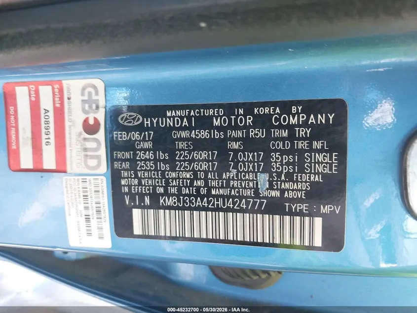 2017 HYUNDAI TUCSON SE