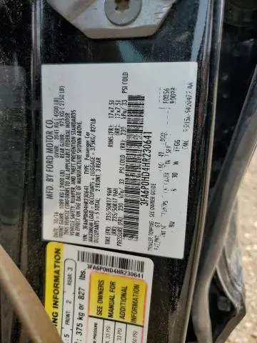2017 FORD FUSION SE  