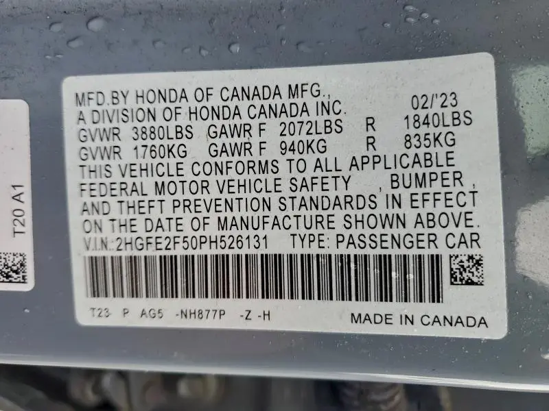 2023 HONDA CIVIC SPORT  