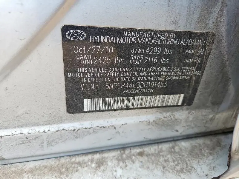 2011 HYUNDAI SONATA GLS  