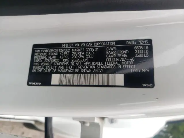 2016 VOLVO XC90 T8  