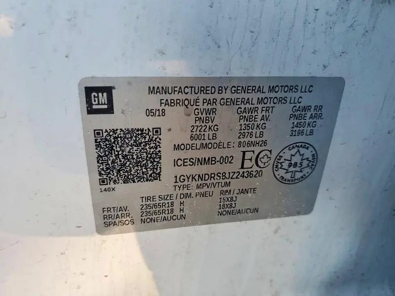 2018 CADILLAC XT5 LUXURY  