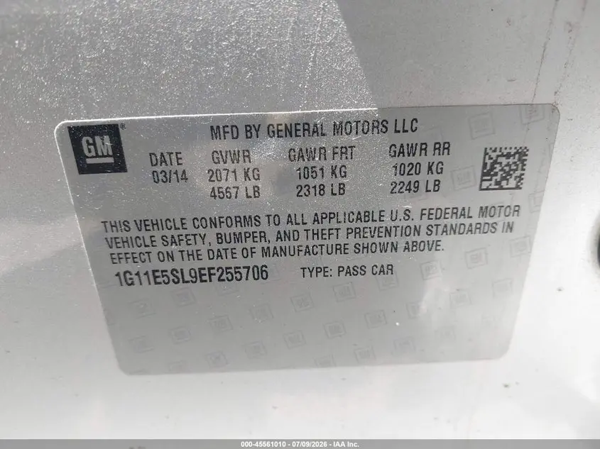 2014 CHEVROLET MALIBU 2LT