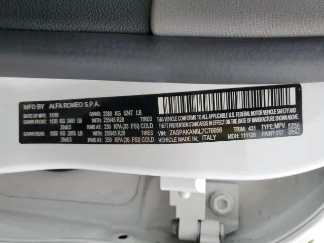 2020 ALFA ROMEO STELVIO   