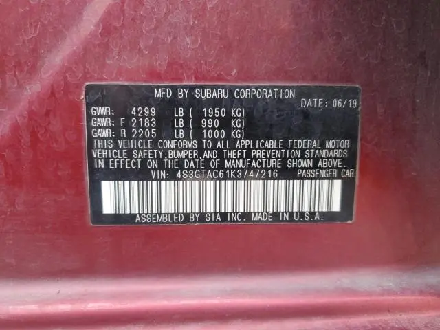 2019 SUBARU IMPREZA PREMIUM  