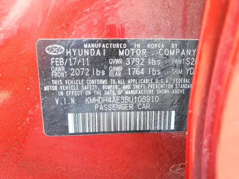 2011 HYUNDAI ELANTRA   