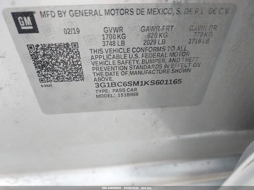 2019 CHEVROLET CRUZE LS