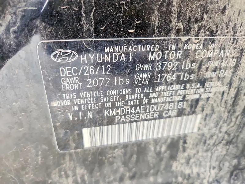 2013 HYUNDAI ELANTRA LIMITED  