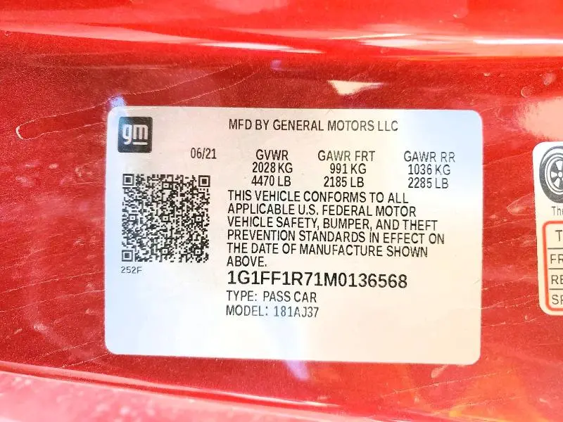 2021 CHEVROLET CAMARO LZ  