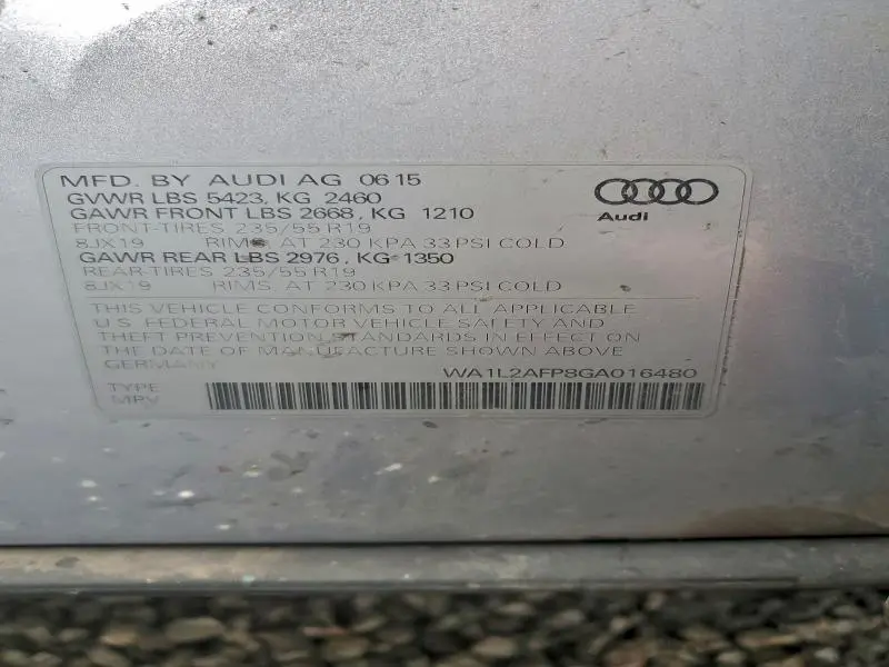 2016 AUDI Q5 PREMIUM PLUS  