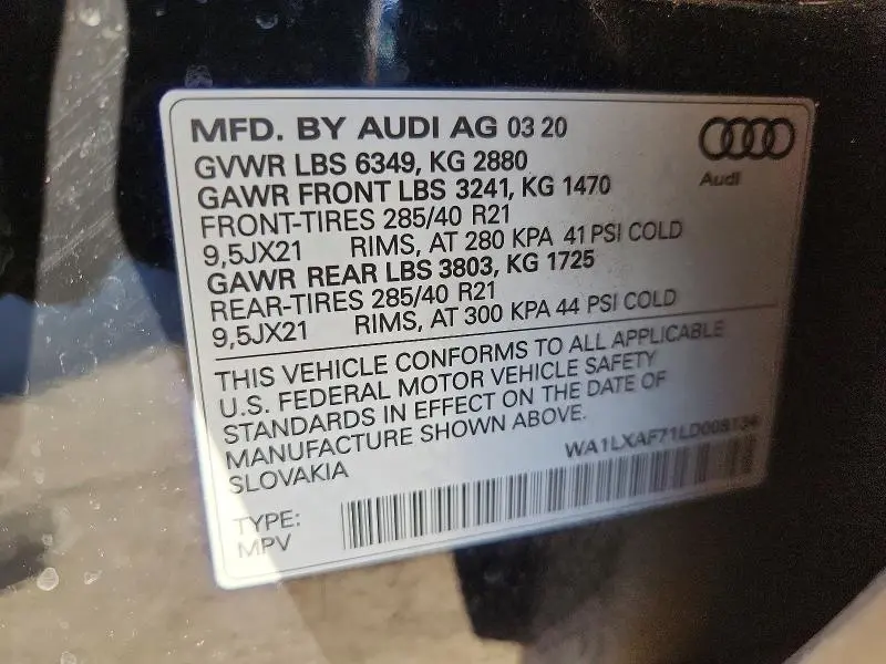 2020 AUDI Q7 PREMIUM PLUS  