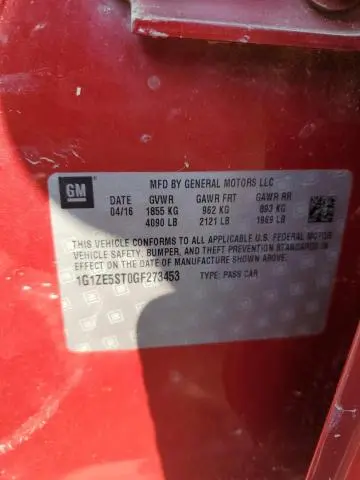 2016 CHEVROLET MALIBU LT