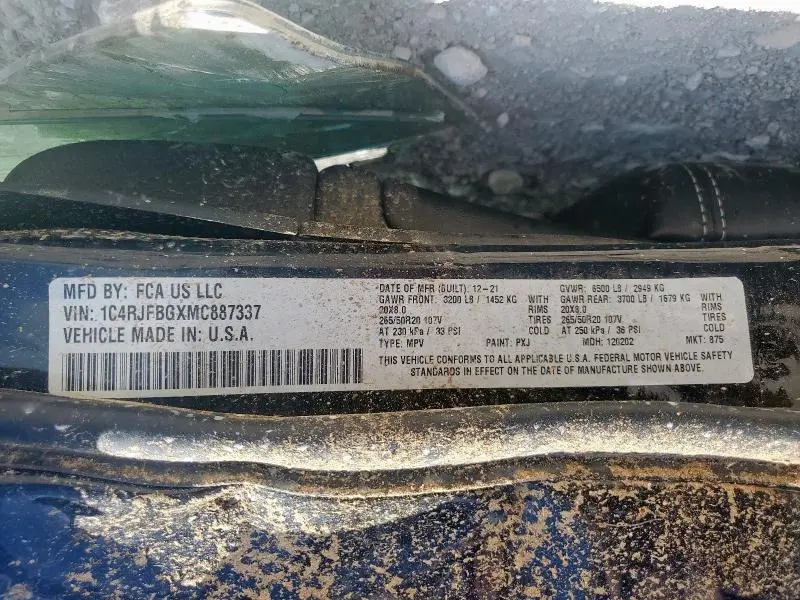 2021 JEEP GRAND CHEROKEE LIMITED  