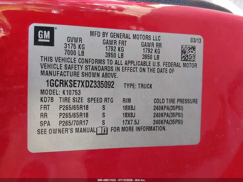 2013 CHEVROLET SILVERADO 1500 LT