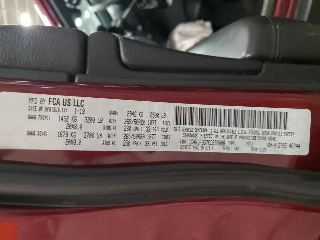 2019 JEEP GRAND CHEROKEE LIMITED  