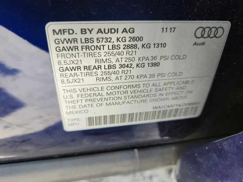 2018 AUDI SQ5 PRESTIGE  
