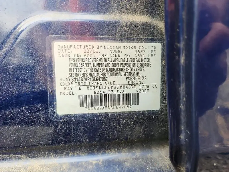 2016 NISSAN SENTRA SV  