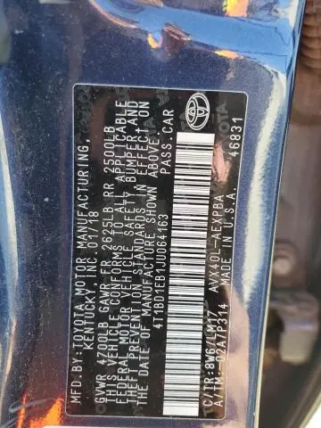 2018 TOYOTA AVALON HYBRID  