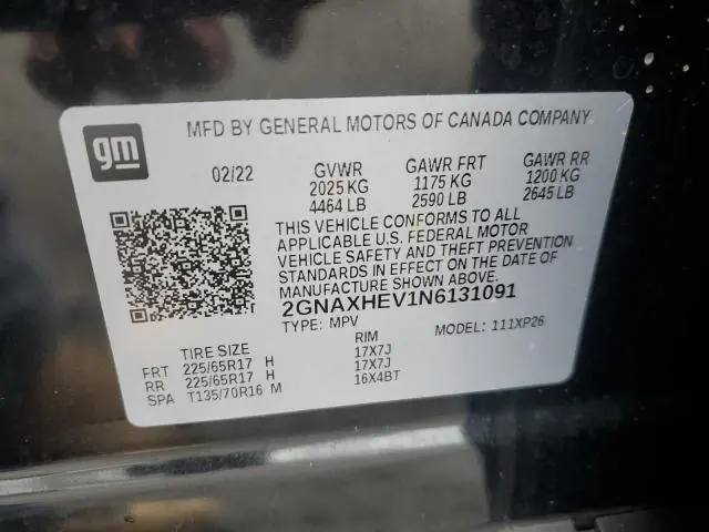 2022 CHEVROLET EQUINOX LS  