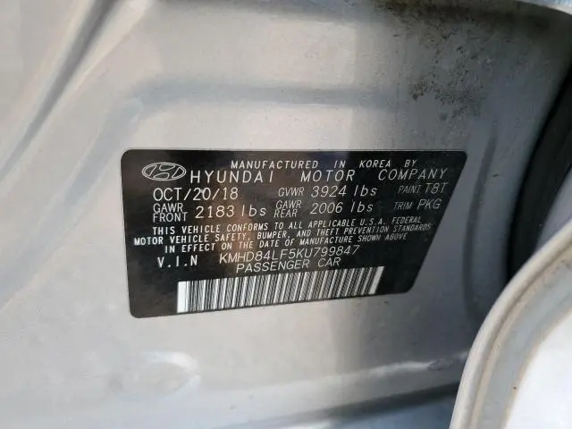 2019 HYUNDAI ELANTRA SEL  