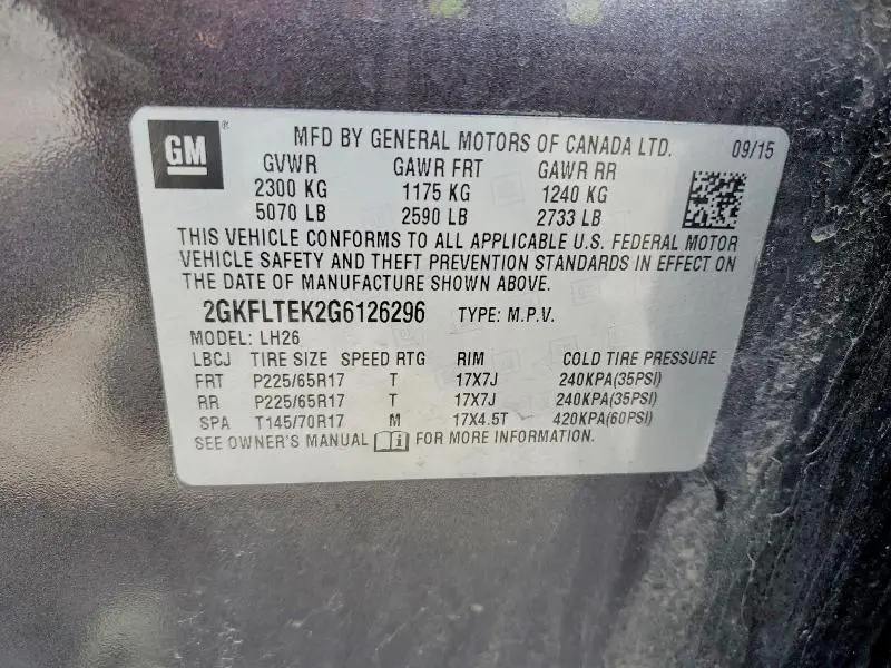 2016 GMC TERRAIN SLE  