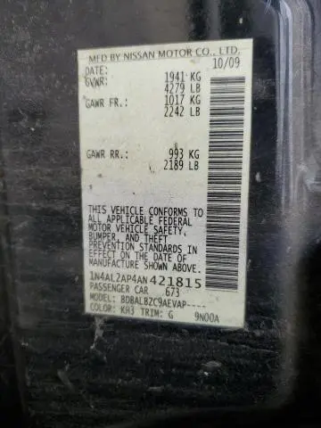 2010 NISSAN ALTIMA BASE  