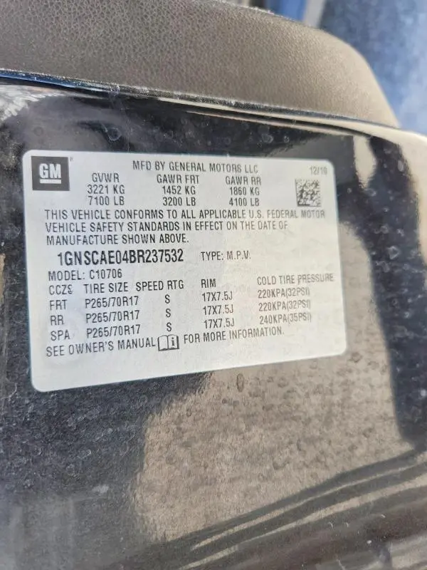 2011 CHEVROLET TAHOE C1500 LS  