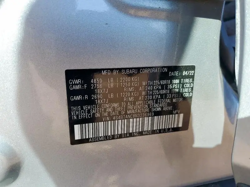 2022 SUBARU OUTBACK LIMITED  