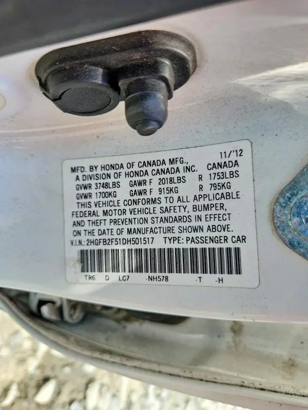 2013 HONDA CIVIC LX  