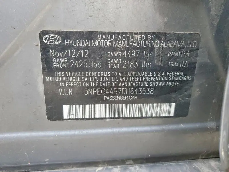 2013 HYUNDAI SONATA LIMITED 2.0T  