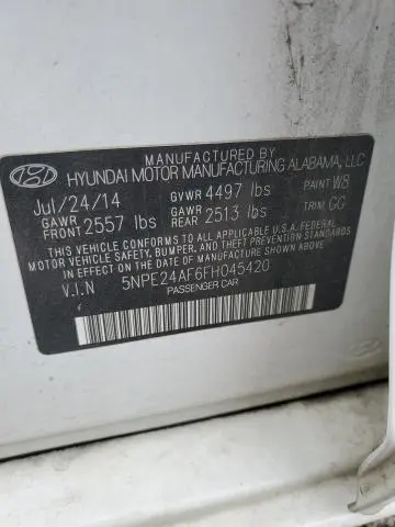 2015 HYUNDAI SONATA SE  