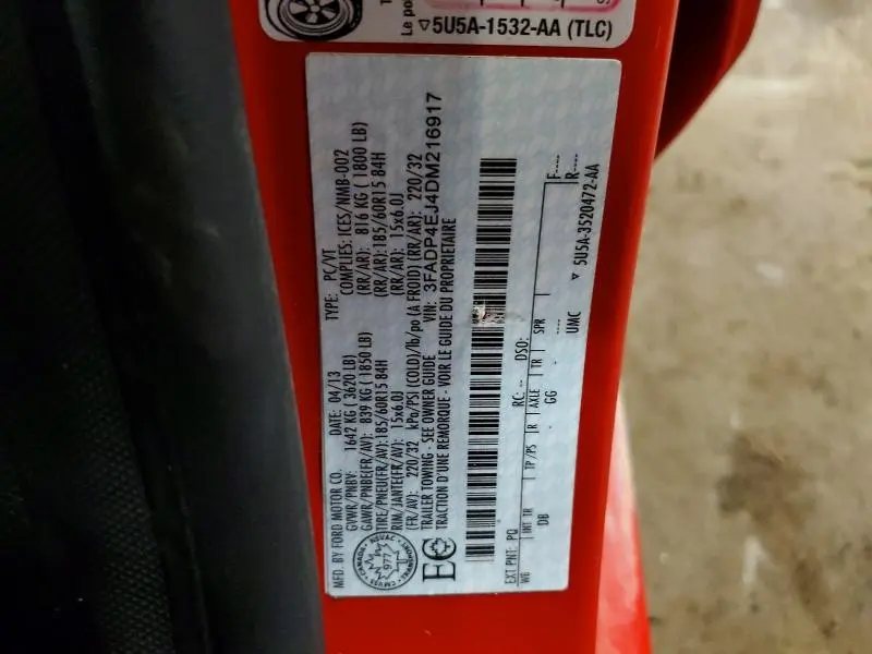 2013 FORD FIESTA SE  